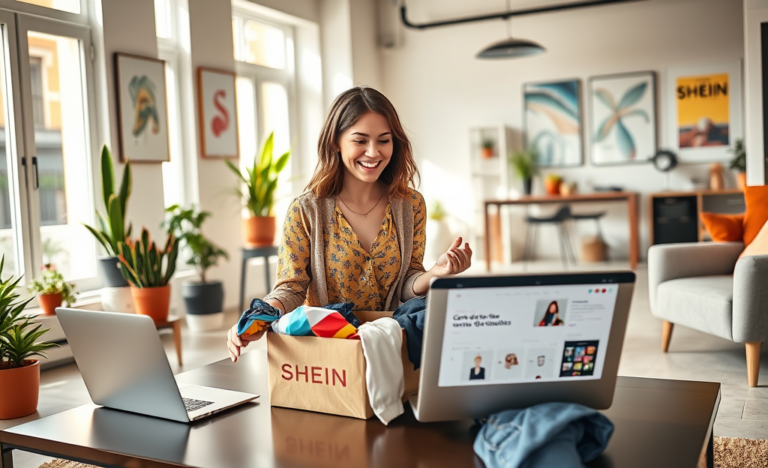 Imagem representativa do sistema interno da SHEIN que oferece roupas grátis.