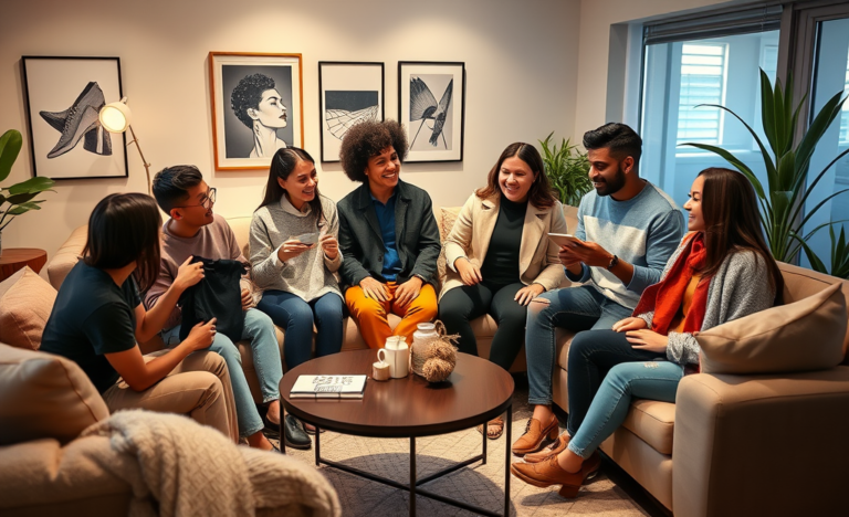 Imagem ilustrativa do programa de teste da SHEIN com usuários experimentando roupas e acessórios.