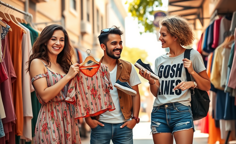 Mulher vestindo roupas da SHEIN recebidas gratuitamente
