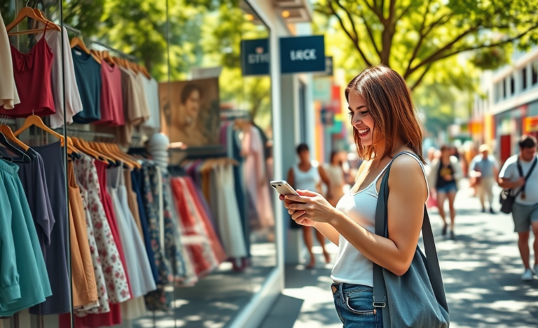 Une femme présente une sélection de vêtements gratuits offerts par SHEIN.