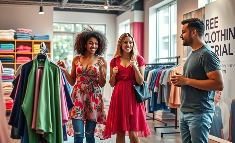 Image mise en avant concernant la promotion de vêtements gratuits de SHEIN, axée sur les avis clients.